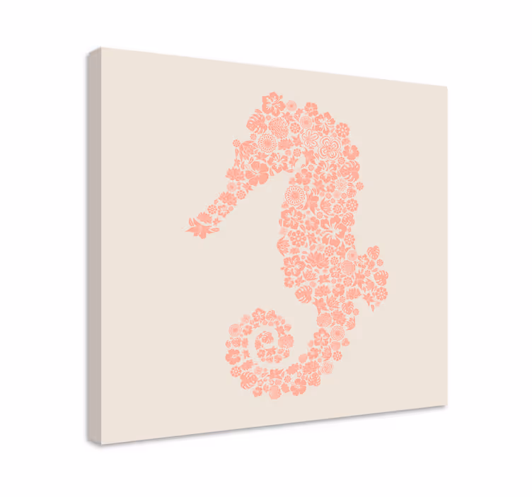 Dipinto con elefanti design floreale cavalluccio - TenStickers