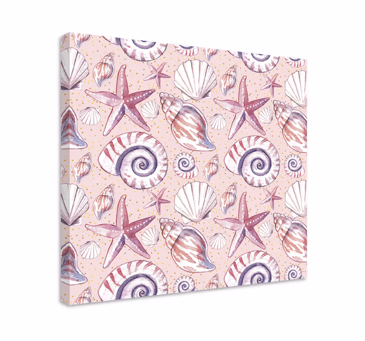 Dipinto con marinaio conchiglie e stelle di mare - TenStickers