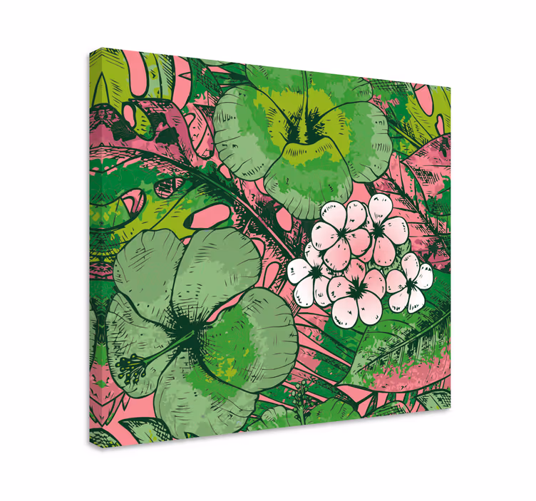 Dipinto con fiori e piante composizione floreale botanica - TenStickers