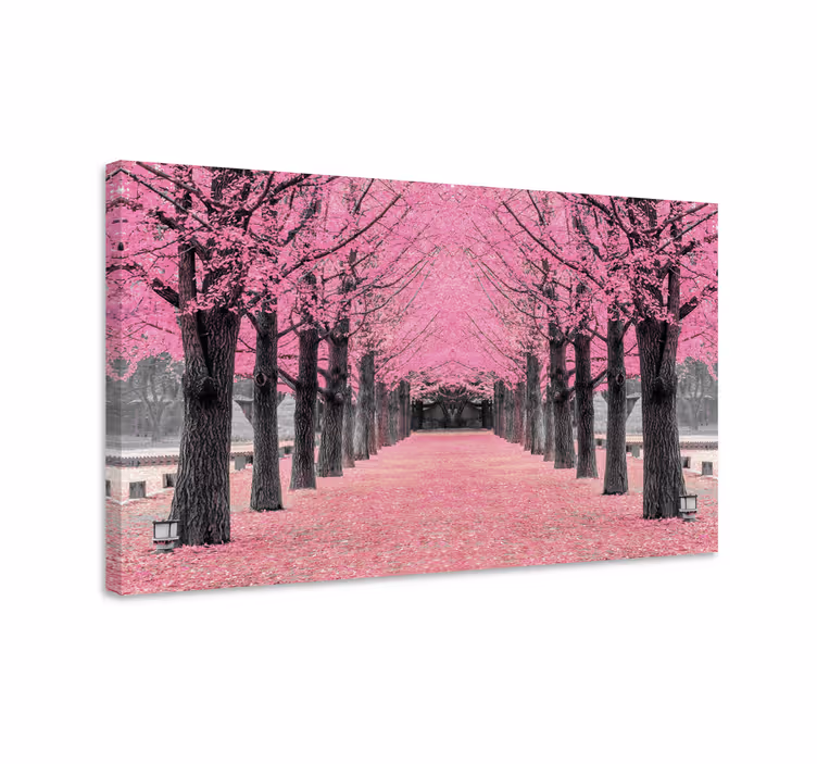 Quadro corridoio Foresta di alberi rosa - TenStickers