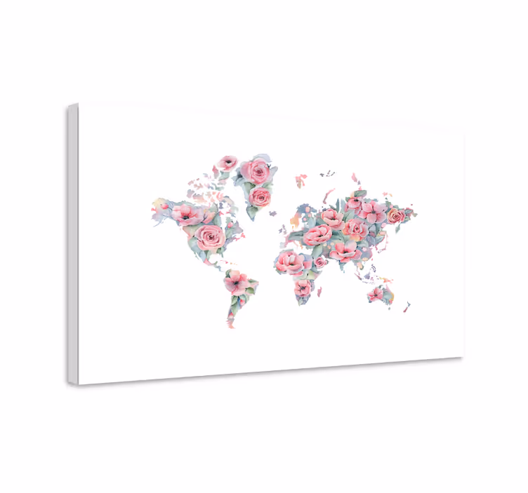 Dipinto con fiori e piante disegno floreale bianco - TenStickers