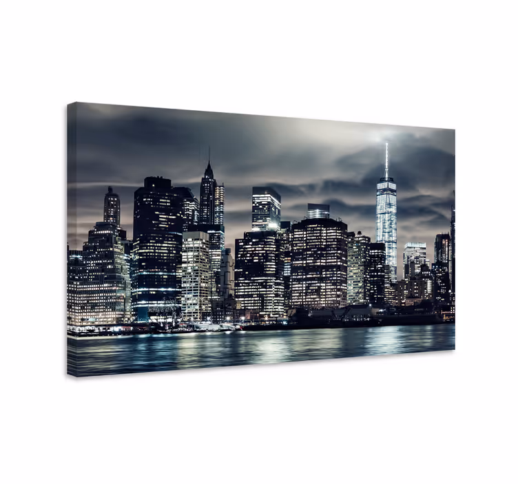 Dipinto città e paesi orizzonte di new york - TenStickers