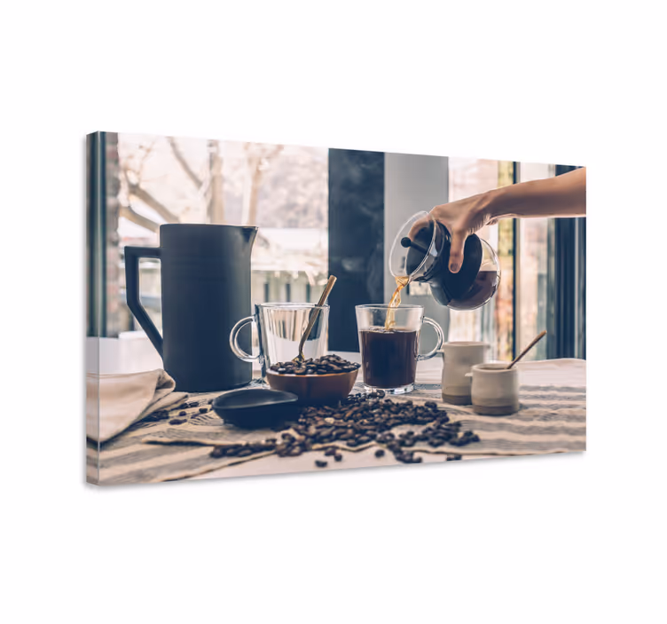 Cornice quadro ornamentale rituale di versamento del caffè - TenStickers