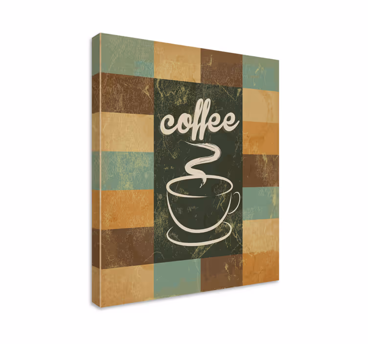 Dipinto con frase ispirazione per l'ora del caffè - TenStickers