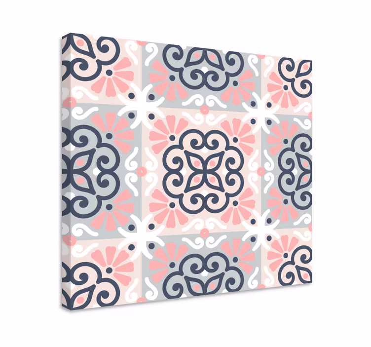 Dipinto moderno motivi floreali geometrici - TenStickers