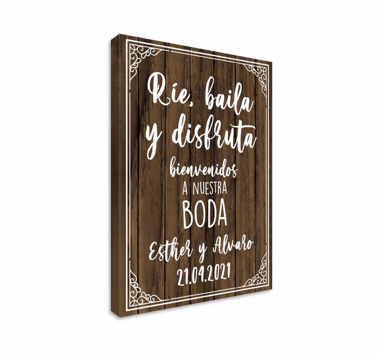 Dipinto con frase cartello di benvenuto per matrimonio - TenStickers