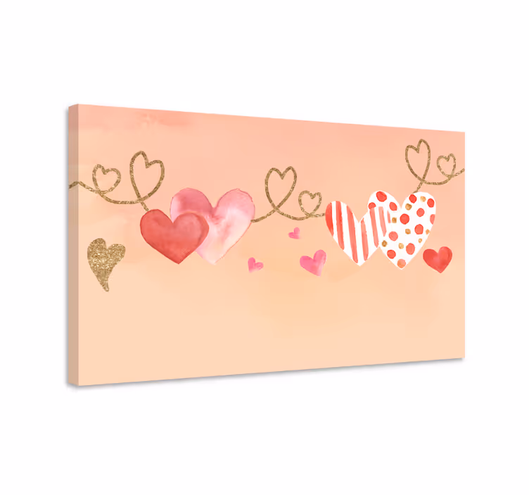 Dipinto con fiori e piante connessione di cuore - TenStickers