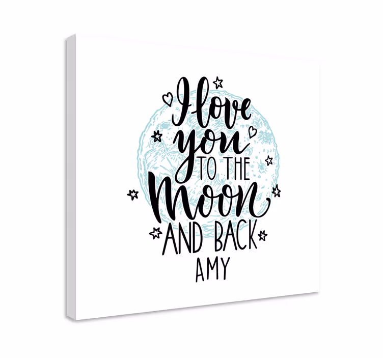 Dipinto con frase ti amo luna - TenStickers