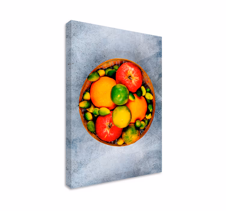 Dipinto con frutta e natura morta cesto di frutta vibrante - TenStickers