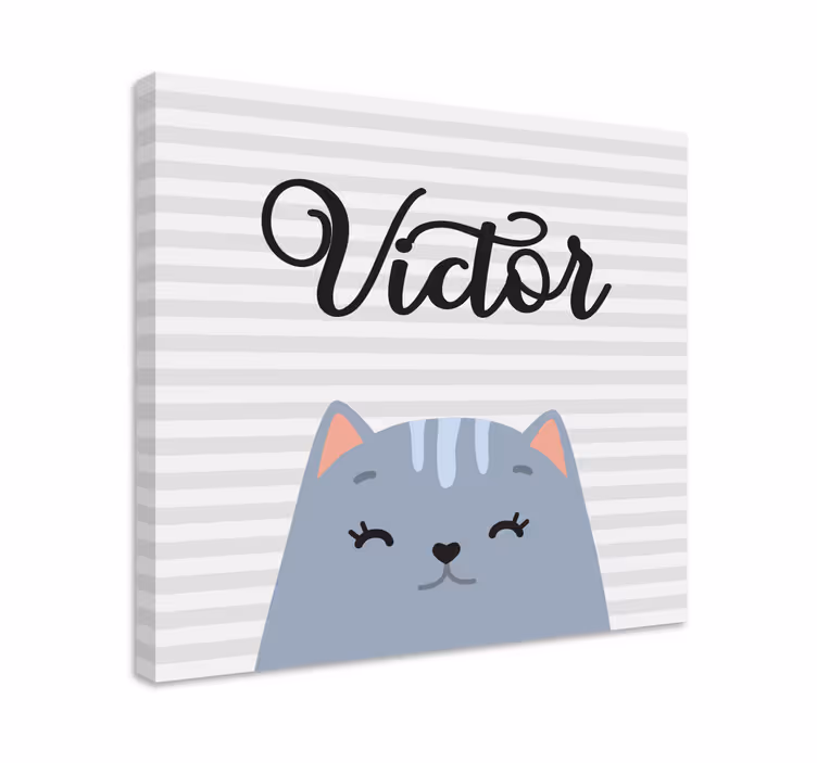 Dipinto gatto felice vittore - TenStickers