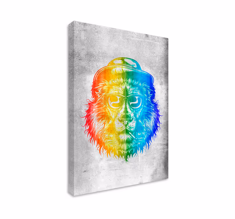 Cornice quadro con animali e insetti ritratto di leone - TenStickers