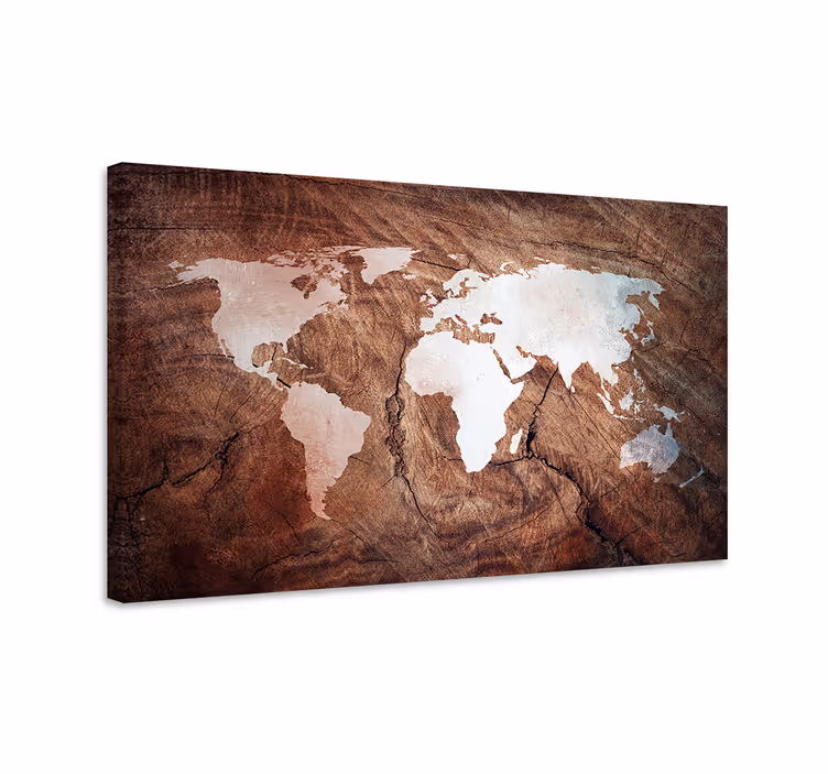 Dipinto mappamondo mappa dei continenti - TenStickers