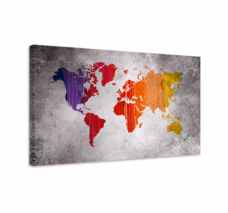 Dipinto mappamondo geografia astratta vibrante - TenStickers