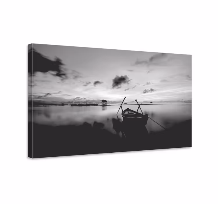 Dipinto di paesaggio scena di waterfront serena - TenStickers