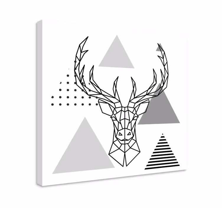 Quadro animali Disegno di renne in bianco e nero - TenStickers