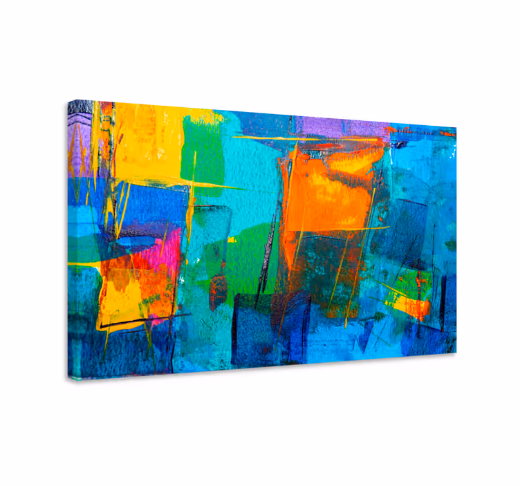 Dipinto astratto forme geometriche colorate - TenStickers
