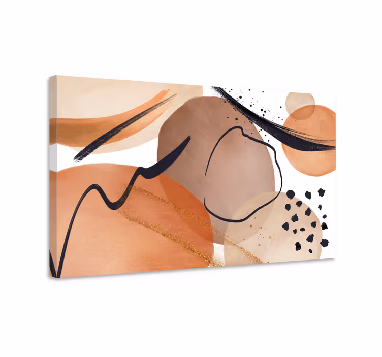 Dipinto astratto forme fluide marroni - TenStickers