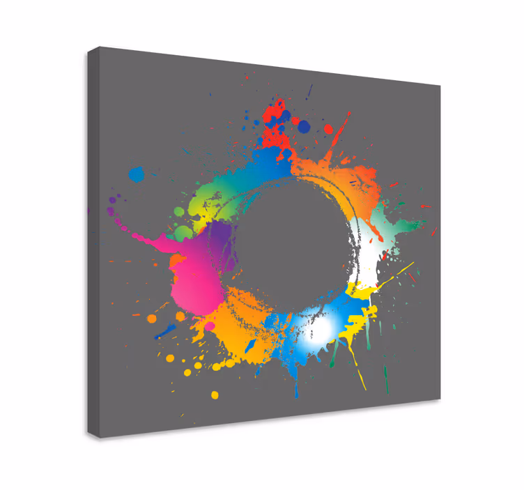 Dipinto astratto cerchio di schizzi colorati - TenStickers