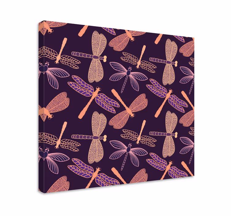 Dipinto con libellule motivi di libellule delicate - TenStickers