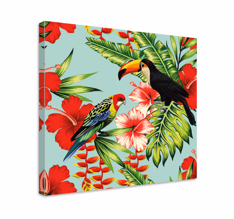 Cornice quadro con animali e insetti uccelli tropicali fiori - TenStickers