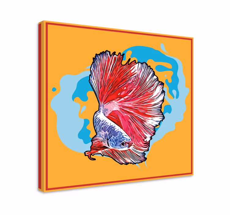 Dipinto di pesci betta dai colori vivaci - TenStickers
