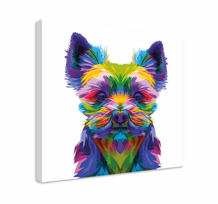 Dipinto cane illustrazione canina vibrante - TenStickers