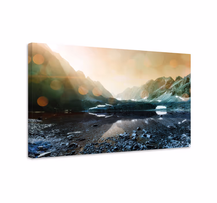 Dipinto di paesaggio riflessioni montane - TenStickers