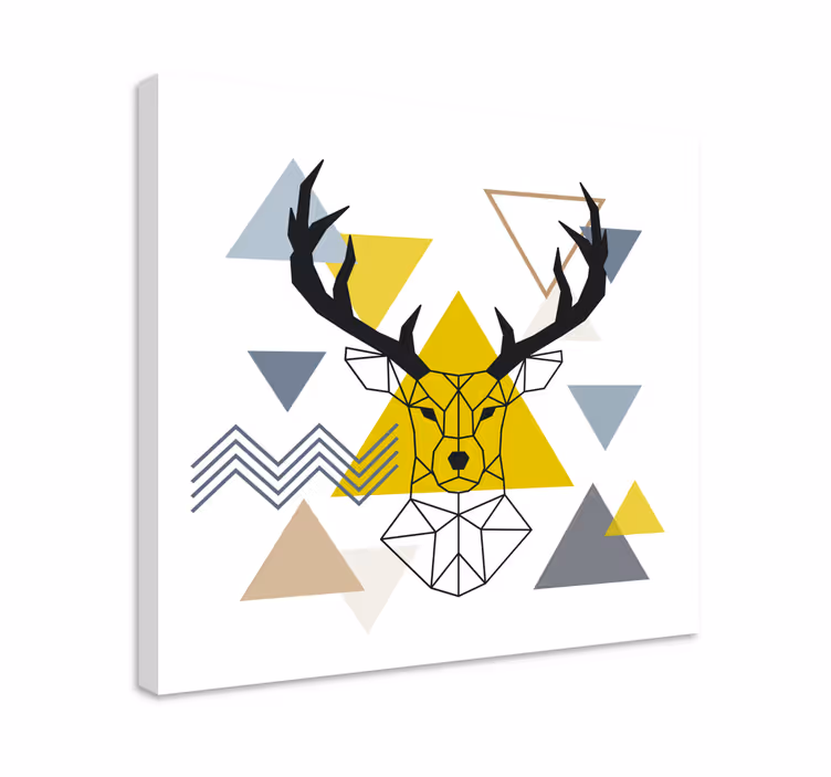 Quadro con cervo con linee geometriche - TenStickers