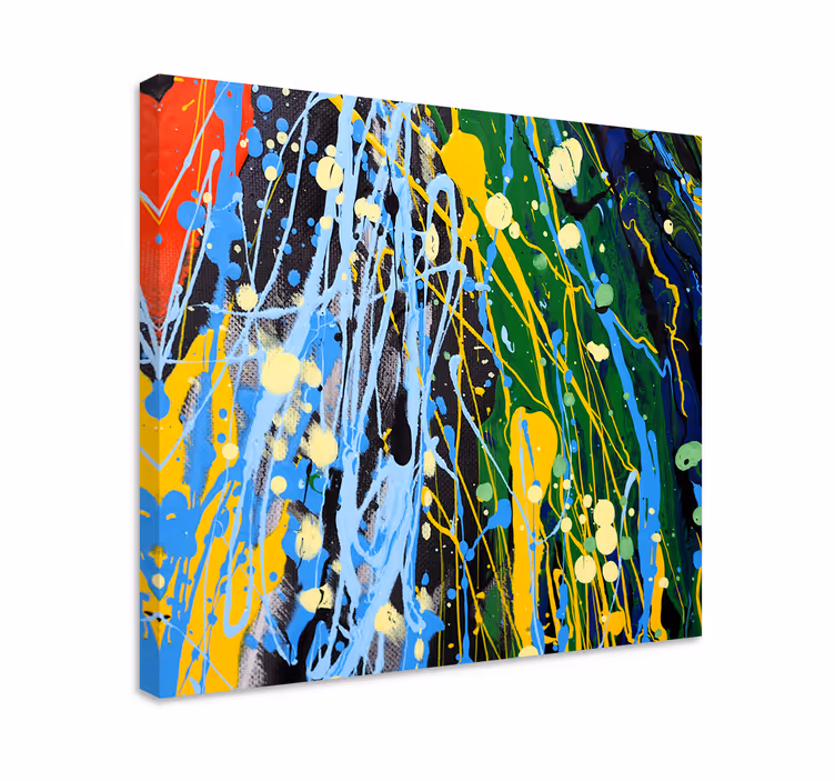 Dipinto astratto schizzi di colori vibranti - TenStickers