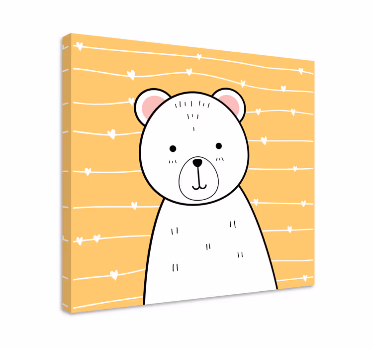 Cornice quadro con animali e insetti illustrazione orsetto - TenStickers