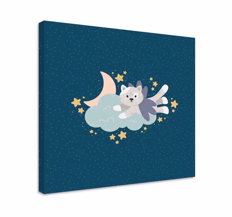 Dipinto gatto sogno di un gatto volante - TenStickers