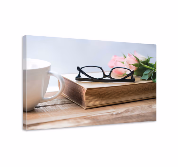 Dipinto con fiori e piante caffè e rose - TenStickers