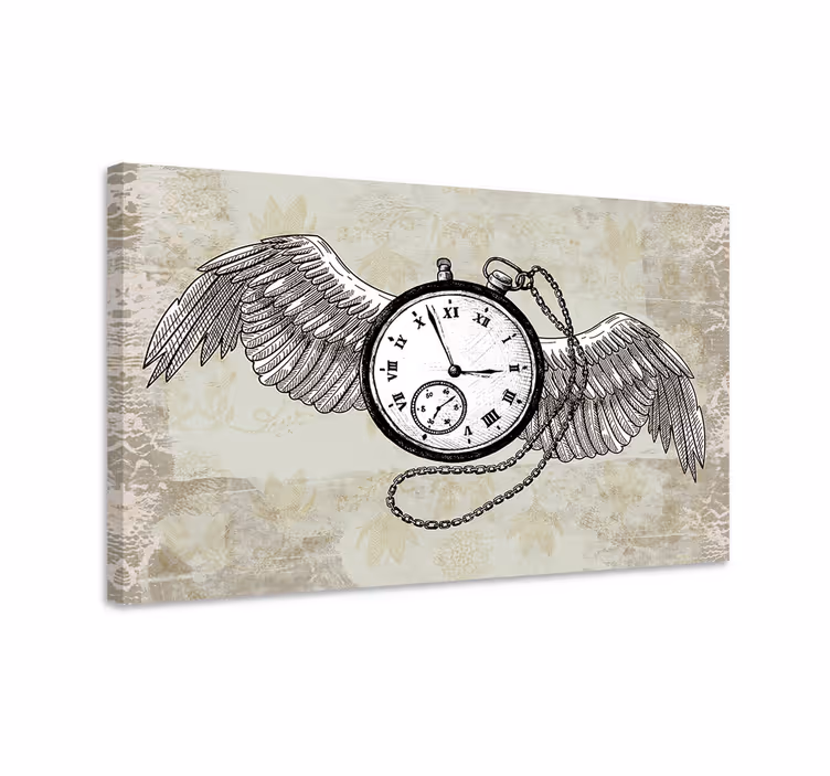 Dipinto astratto orologio volante - TenStickers