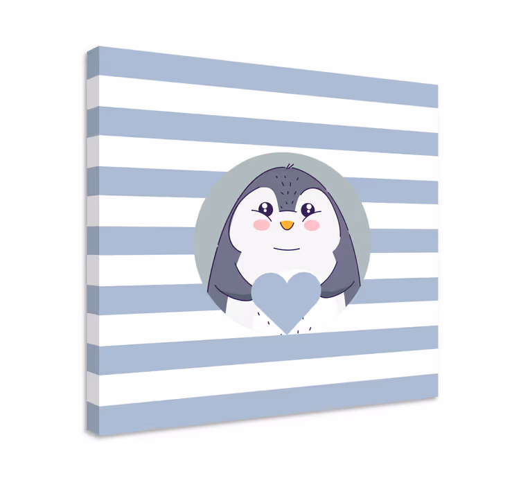 Quadri cameretta neonato abbraccio di pinguini - TenStickers