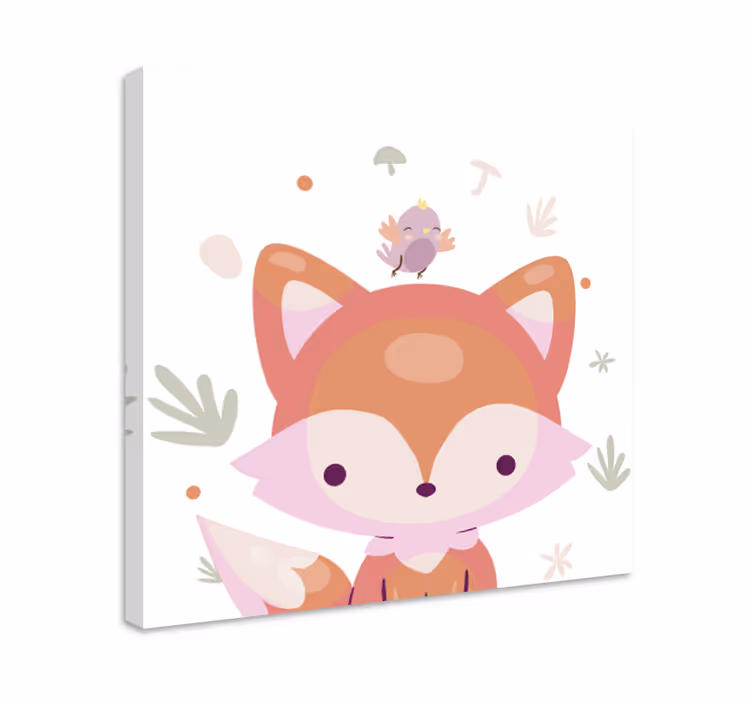 Cornice quadro con animali e insetti design volpe carina - TenStickers