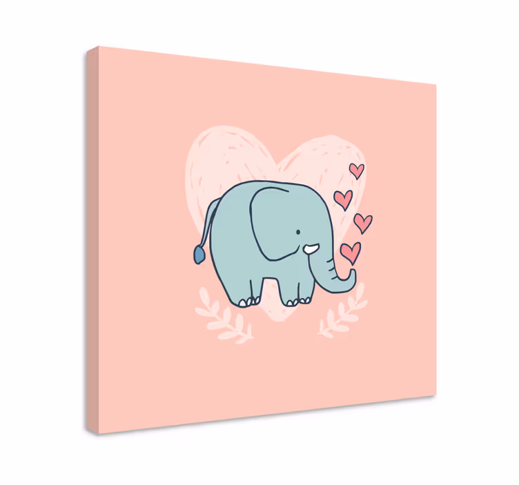 Dipinto con elefanti amore di elefante carino - TenStickers