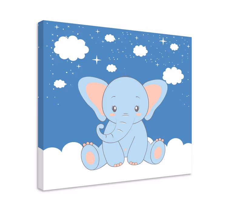 Quadro con elefante cartoon - TenStickers