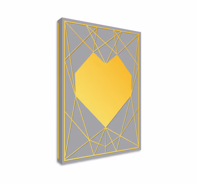 Dipinto geometrico geometria cuore giallo - TenStickers