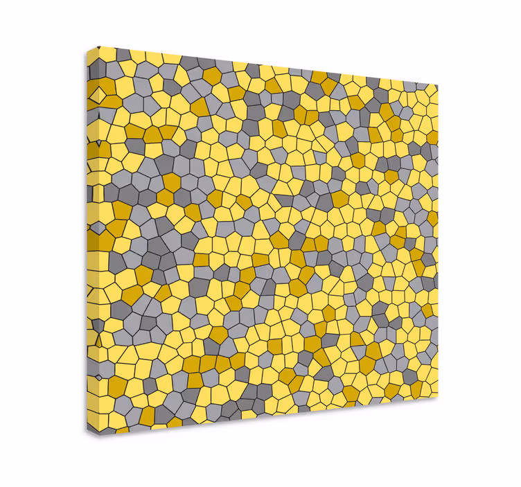 Dipinto geometrico design a motivi esagonali - TenStickers