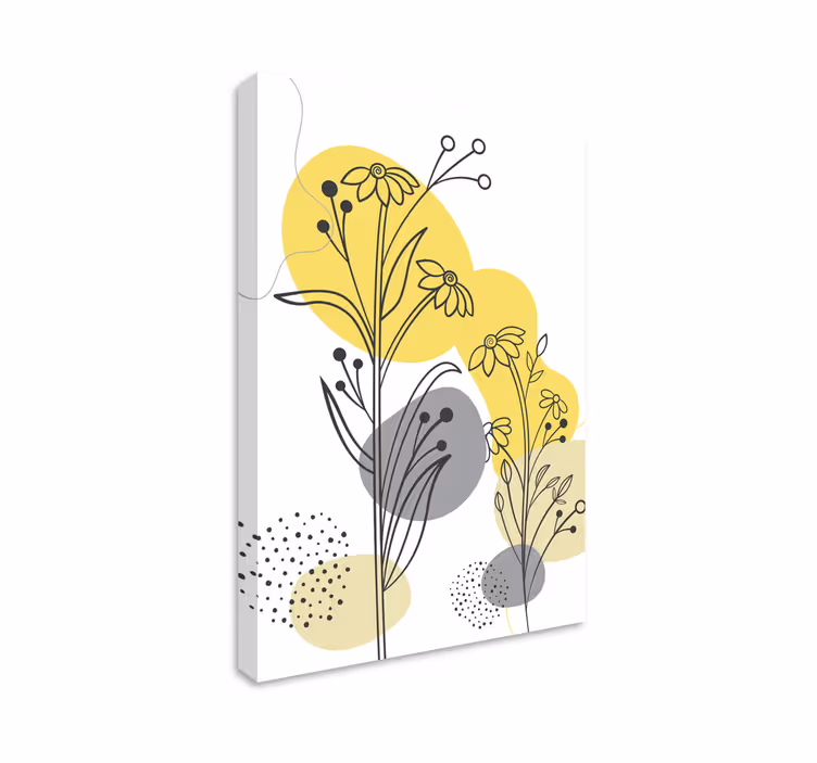 Dipinto con fiori e piante composizione botanica ornata - TenStickers