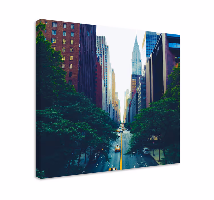 Dipinto città e paesi panorama di manhattan - TenStickers