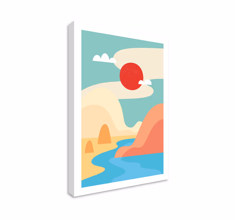 Dipinto di paesaggio scena di natura astratta - TenStickers