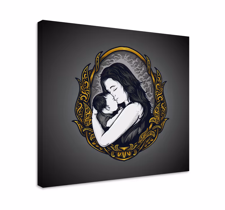 Quadri con persona e personaggi abbraccio materno - TenStickers