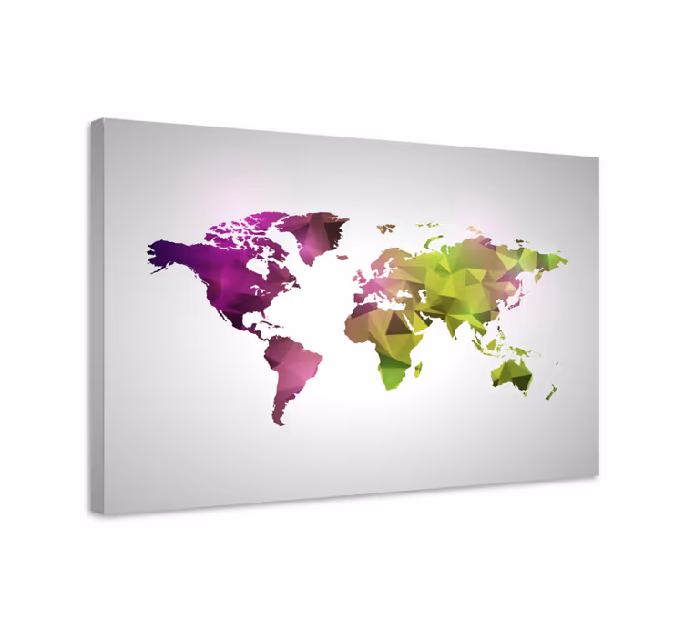 Dipinto mappamondo mappa del mondo poligonale - TenStickers