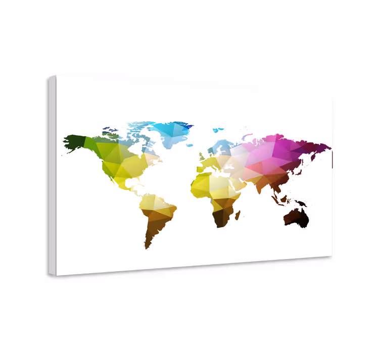 Dipinto mappamondo mappa globale geometrica - TenStickers