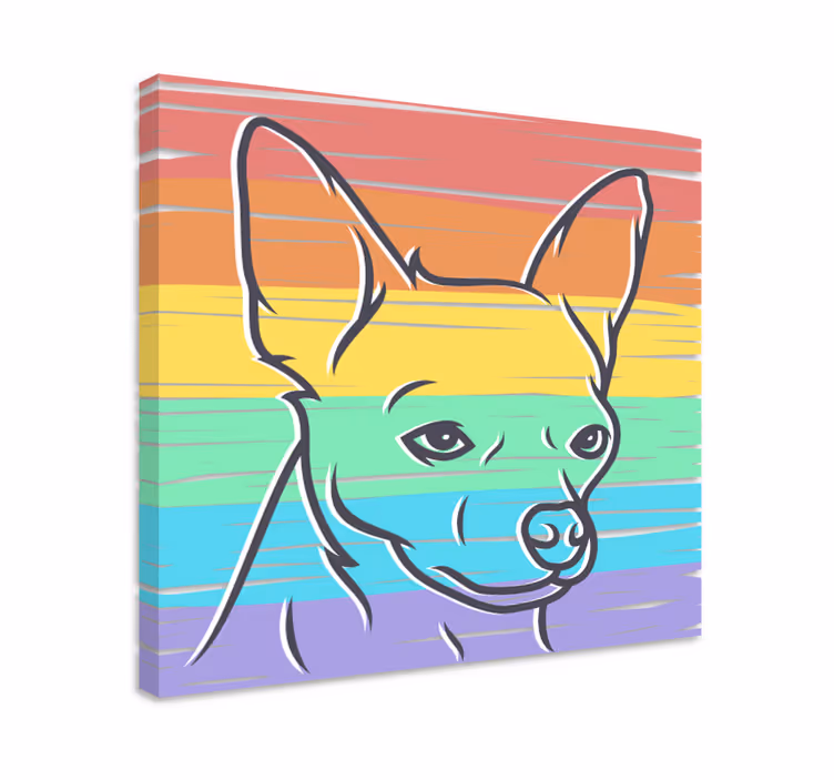 Dipinto cane ritratto stilizzato di cane - TenStickers