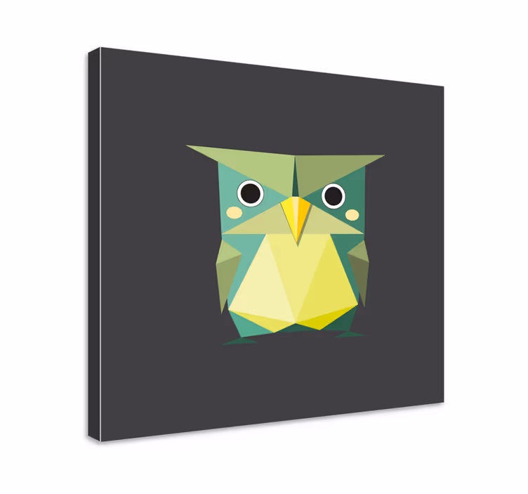 Cornice quadro con animali e insetti gufo verde geometrico - TenStickers