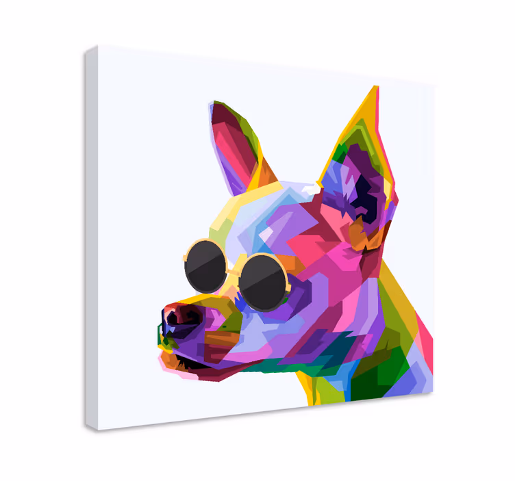 Dipinto cane arte canina vibrante - TenStickers