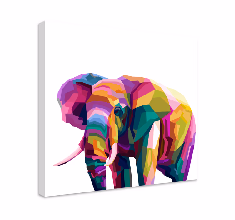 Quadro con l'elefante multicolore - TenStickers