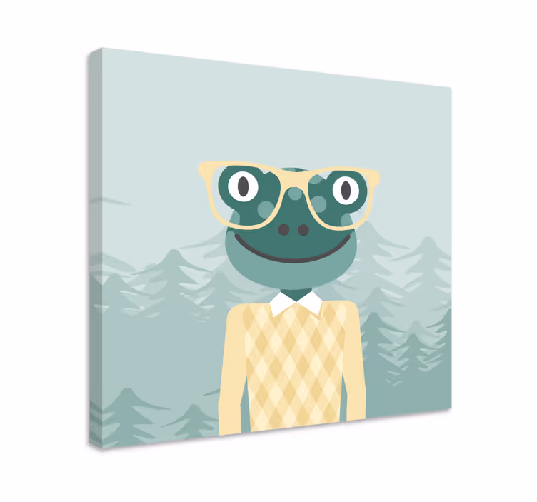 Dipinto 3d personaggio rana elegante - TenStickers